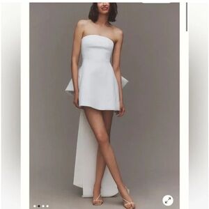 Sachin + Babi Grace Strapless Back-Bow Mini Dress Ivory